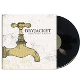 A vinyl record from Dryjacket is partially out of its cover, which shows a brass faucet illustration and the text Lights, Locks & Faucets on a textured white background, reflecting the distinctive style of Jeffersons Shadow.