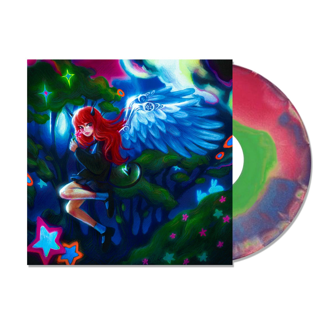 Zeph’s limited edition CD features a vibrant album cover of a red-haired girl with angel wings in a glowing fantasy forest. Includes exclusive art and bonus content for fans.